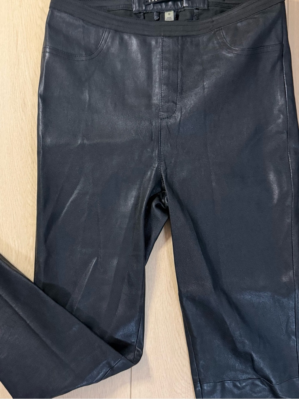 Bagatelle City Black Genuine Leather Leggings - Picture 2 of 4